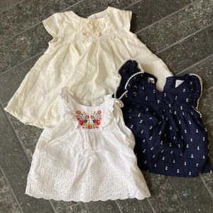 3 baby dresses 3-6 months